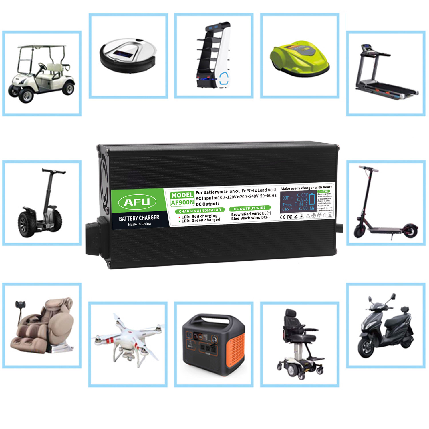 Chargeur de batterie LiFePO4 5 - 84V 20A Smart Charger avis et prix